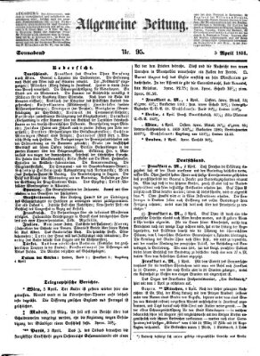 Allgemeine Zeitung Samstag 5. April 1851