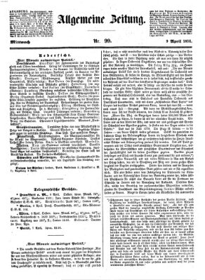 Allgemeine Zeitung Mittwoch 9. April 1851