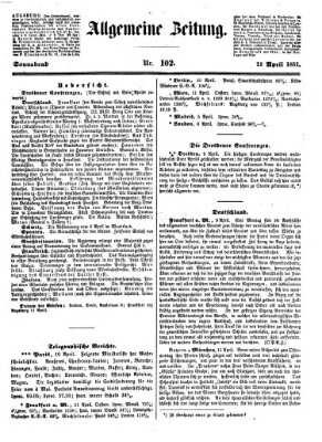 Allgemeine Zeitung Samstag 12. April 1851