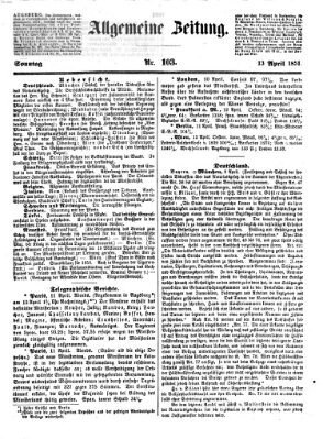 Allgemeine Zeitung Sonntag 13. April 1851