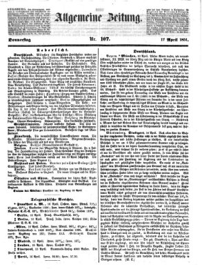 Allgemeine Zeitung Donnerstag 17. April 1851