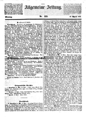 Allgemeine Zeitung Montag 21. April 1851