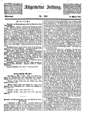 Allgemeine Zeitung Mittwoch 23. April 1851