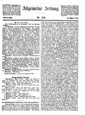 Allgemeine Zeitung Donnerstag 24. April 1851