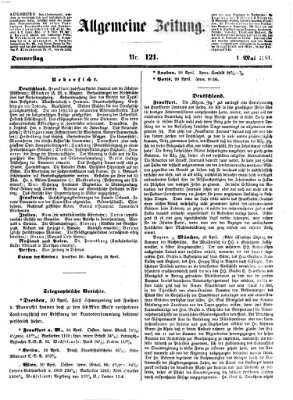 Allgemeine Zeitung Donnerstag 1. Mai 1851