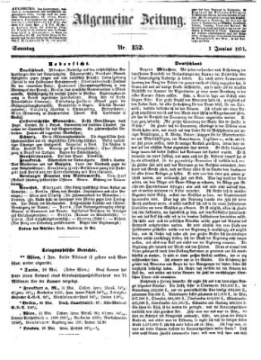 Allgemeine Zeitung Sonntag 1. Juni 1851