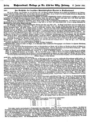 Allgemeine Zeitung Freitag 27. Juni 1851