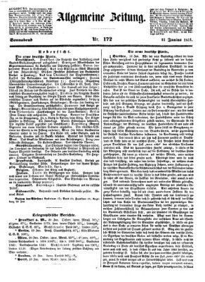 Allgemeine Zeitung Samstag 21. Juni 1851