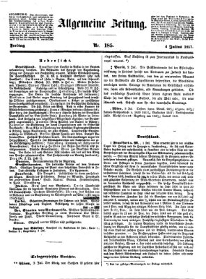 Allgemeine Zeitung Freitag 4. Juli 1851