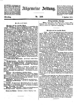 Allgemeine Zeitung Dienstag 8. Juli 1851