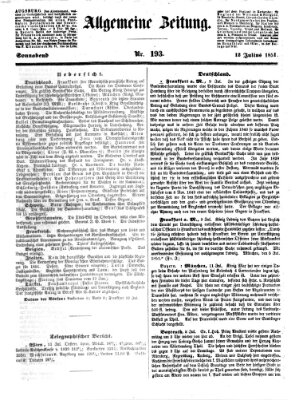 Allgemeine Zeitung Samstag 12. Juli 1851