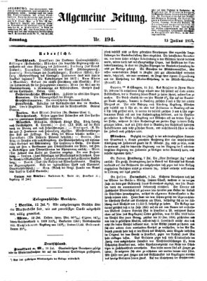 Allgemeine Zeitung Sonntag 13. Juli 1851