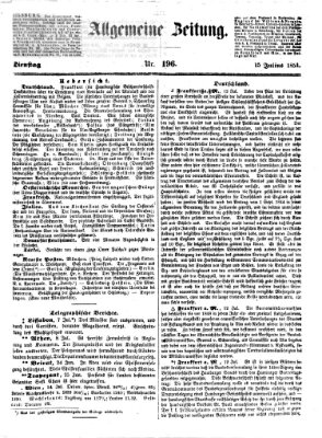Allgemeine Zeitung Dienstag 15. Juli 1851