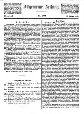 Allgemeine Zeitung Samstag 19. Juli 1851