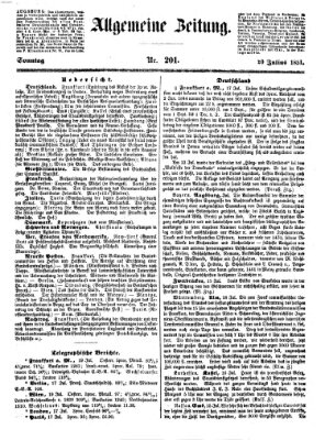 Allgemeine Zeitung Sonntag 20. Juli 1851