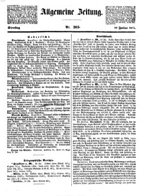 Allgemeine Zeitung Dienstag 22. Juli 1851