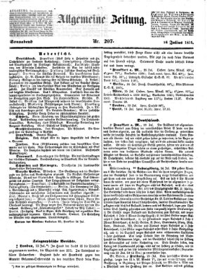 Allgemeine Zeitung Samstag 26. Juli 1851