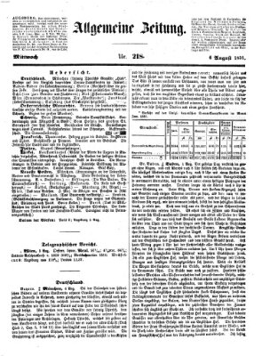 Allgemeine Zeitung Mittwoch 6. August 1851