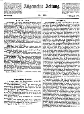 Allgemeine Zeitung Mittwoch 13. August 1851