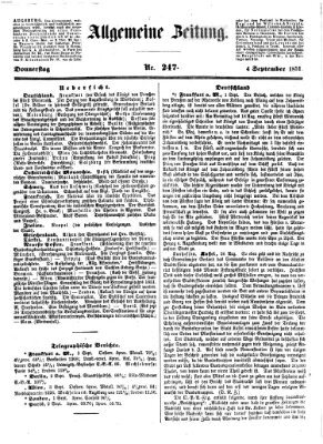 Allgemeine Zeitung Donnerstag 4. September 1851