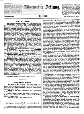 Allgemeine Zeitung Samstag 13. September 1851