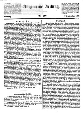 Allgemeine Zeitung Dienstag 23. September 1851