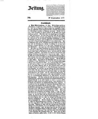 Allgemeine Zeitung Samstag 27. September 1851