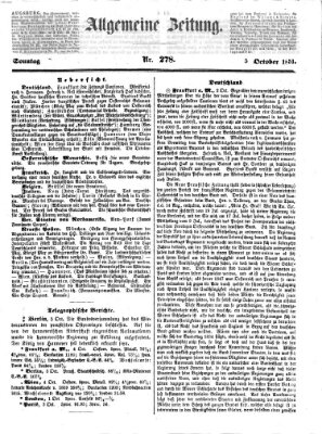 Allgemeine Zeitung Sonntag 5. Oktober 1851