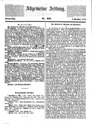 Allgemeine Zeitung Donnerstag 9. Oktober 1851