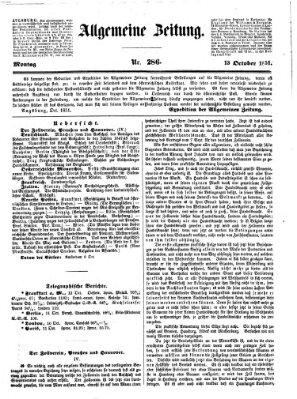 Allgemeine Zeitung Montag 13. Oktober 1851