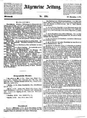 Allgemeine Zeitung Mittwoch 22. Oktober 1851