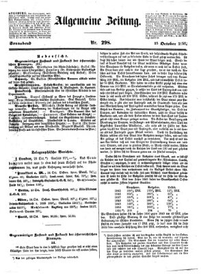 Allgemeine Zeitung Samstag 25. Oktober 1851