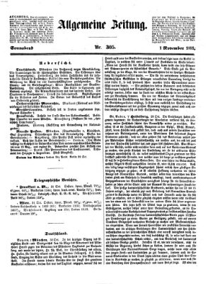 Allgemeine Zeitung Samstag 1. November 1851