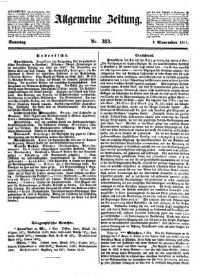 Allgemeine Zeitung Sonntag 9. November 1851