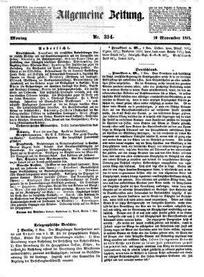 Allgemeine Zeitung Montag 10. November 1851