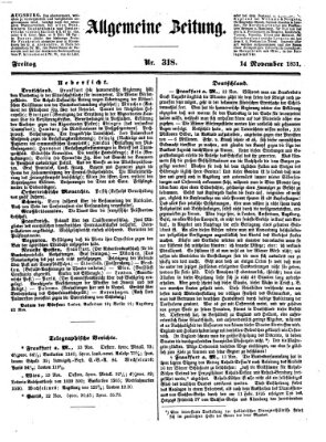 Allgemeine Zeitung Freitag 14. November 1851