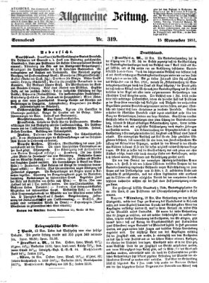 Allgemeine Zeitung Samstag 15. November 1851