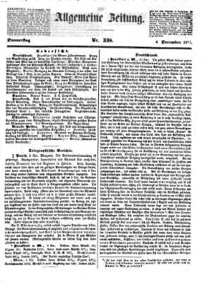 Allgemeine Zeitung Donnerstag 4. Dezember 1851