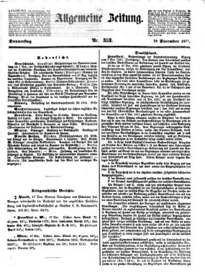 Allgemeine Zeitung Donnerstag 18. Dezember 1851