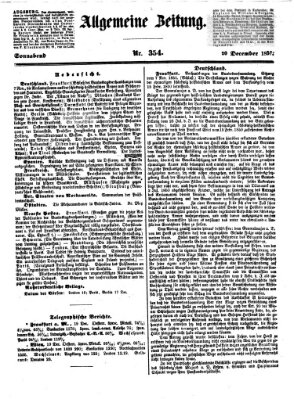 Allgemeine Zeitung Samstag 20. Dezember 1851