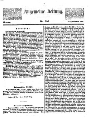 Allgemeine Zeitung Montag 22. Dezember 1851