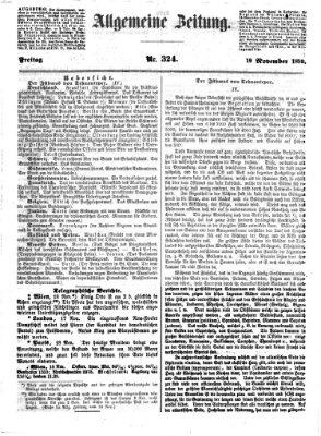 Allgemeine Zeitung Freitag 19. November 1852