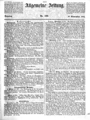 Allgemeine Zeitung Sonntag 21. November 1852