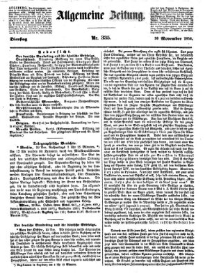 Allgemeine Zeitung Dienstag 30. November 1852