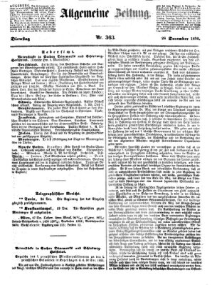 Allgemeine Zeitung Dienstag 28. Dezember 1852