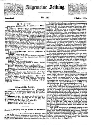 Allgemeine Zeitung Samstag 2. Juli 1853