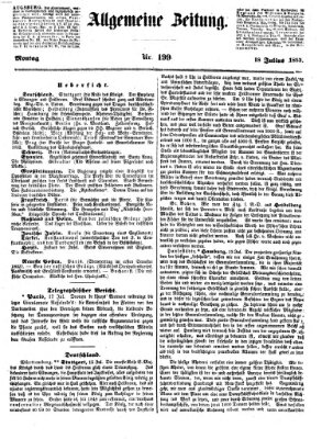 Allgemeine Zeitung Montag 18. Juli 1853