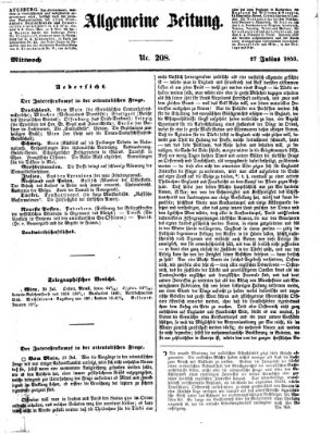 Allgemeine Zeitung Mittwoch 27. Juli 1853