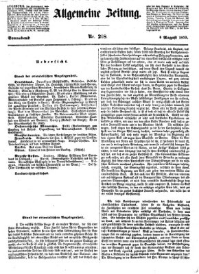 Allgemeine Zeitung Samstag 6. August 1853