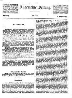 Allgemeine Zeitung Dienstag 9. August 1853